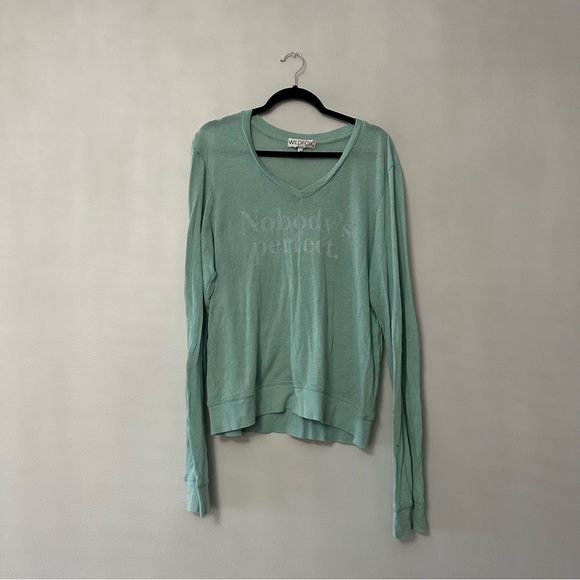 WILDFOX PJ top soft teal turquoise color - Picture 1 of 3